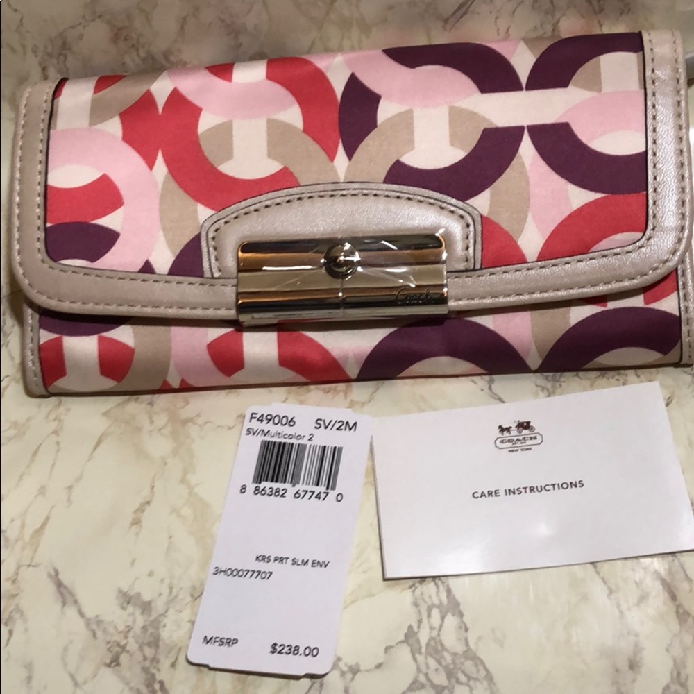 NWT Coach Kristin Chainlink Slim Envelope Wallet